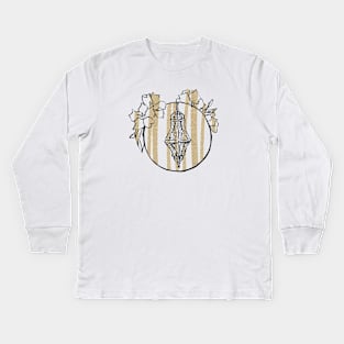 Gold light and flowers Kids Long Sleeve T-Shirt